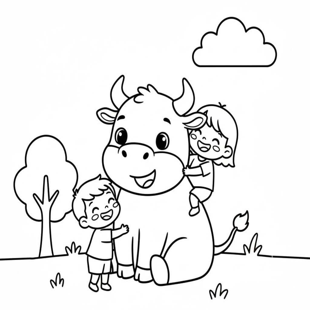 Fise de colorat cu Desenează Tauri la copii