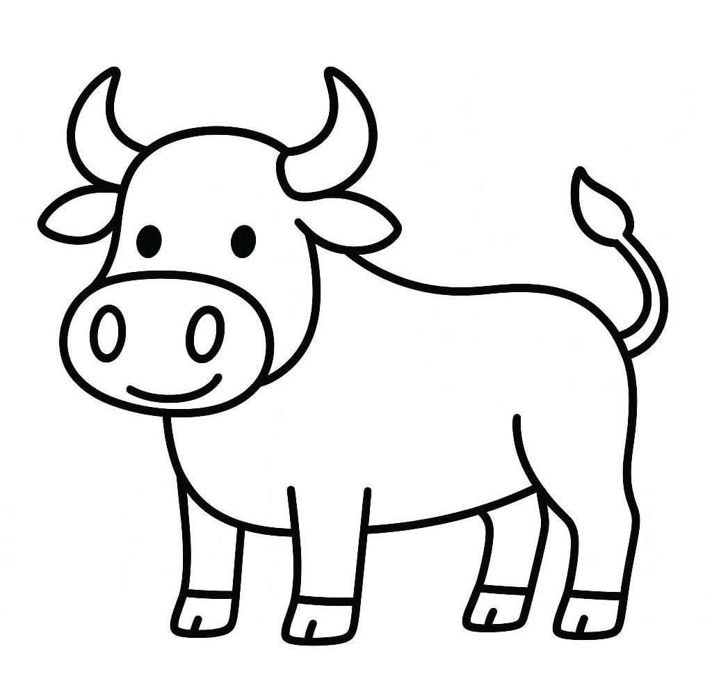 Fise de colorat cu Desenează Tauri simplu