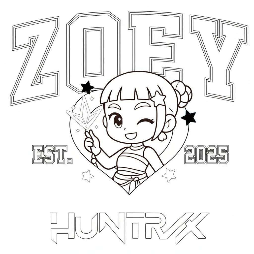 Fise de colorat cu Desenează Zoey bazic la copii