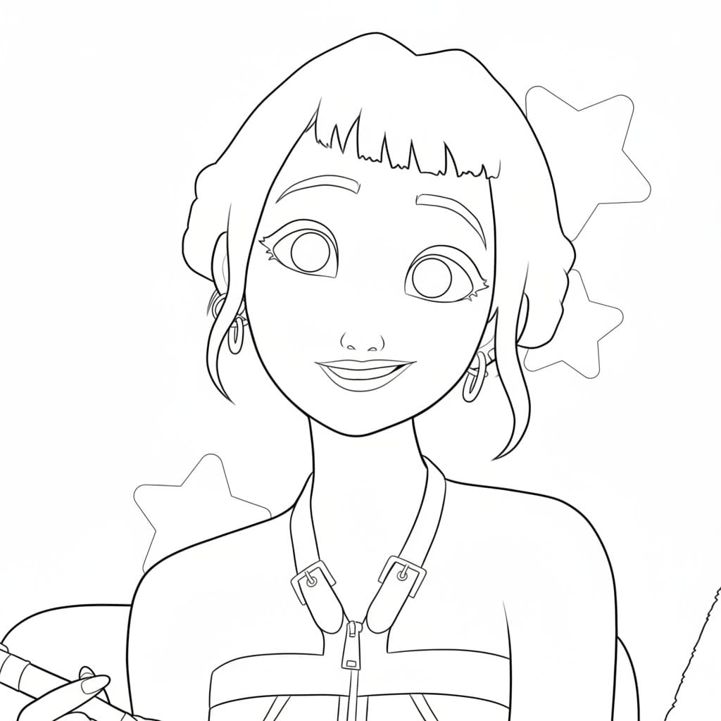 Fise de colorat cu Desenează Zoey gratuit bazic