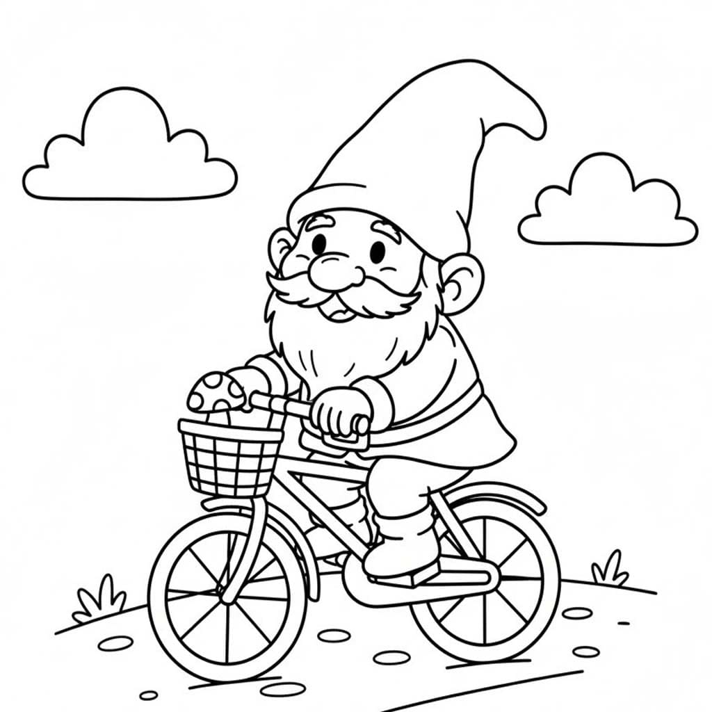 Fise de colorat cu Gnom imprimabil bazic