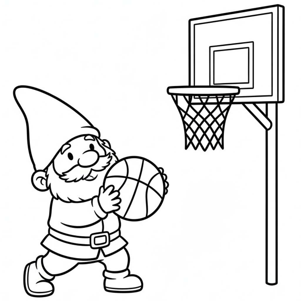 Fise de colorat cu Gnom imprimabil gratuit bazic