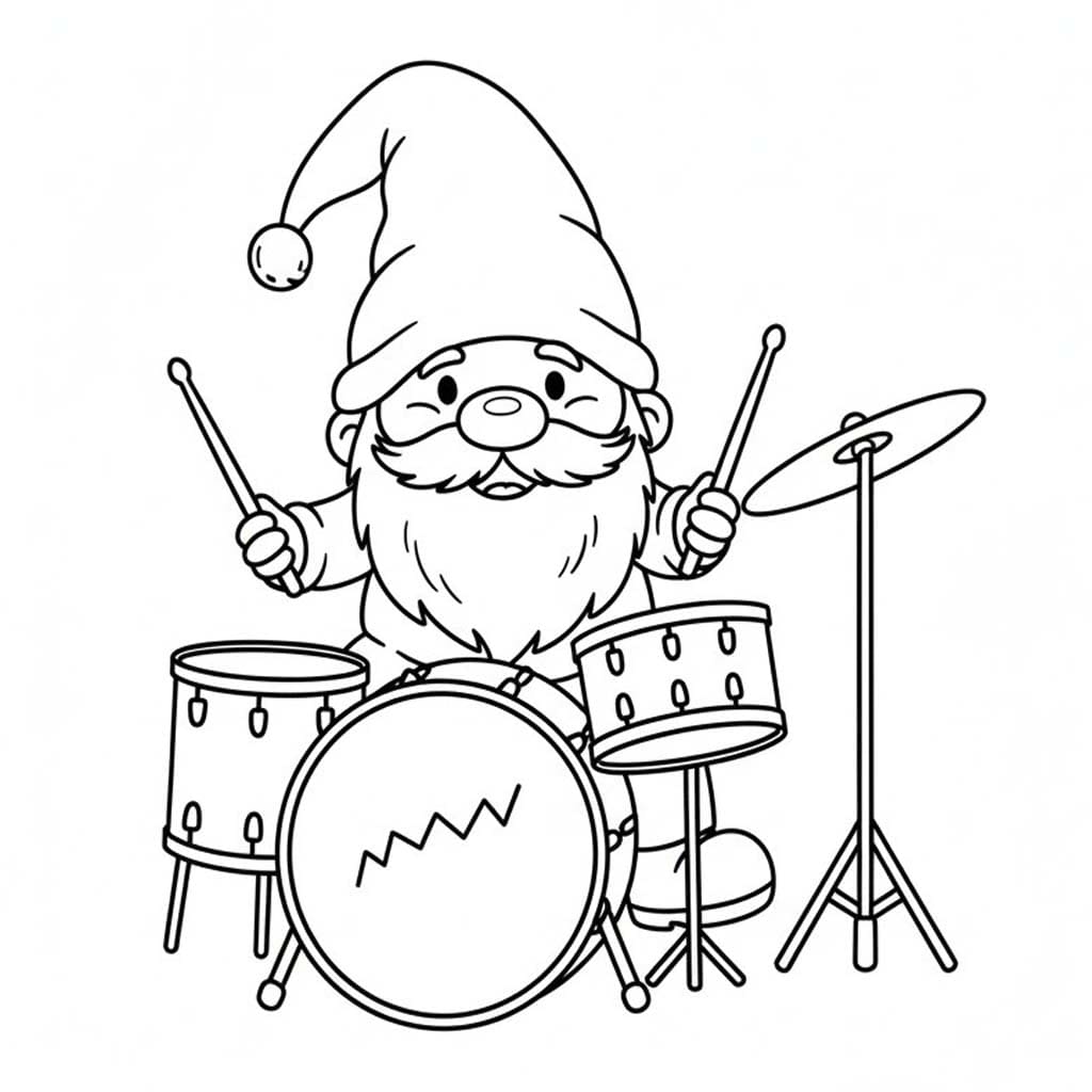 Fise de colorat cu Gnom simplu la copii