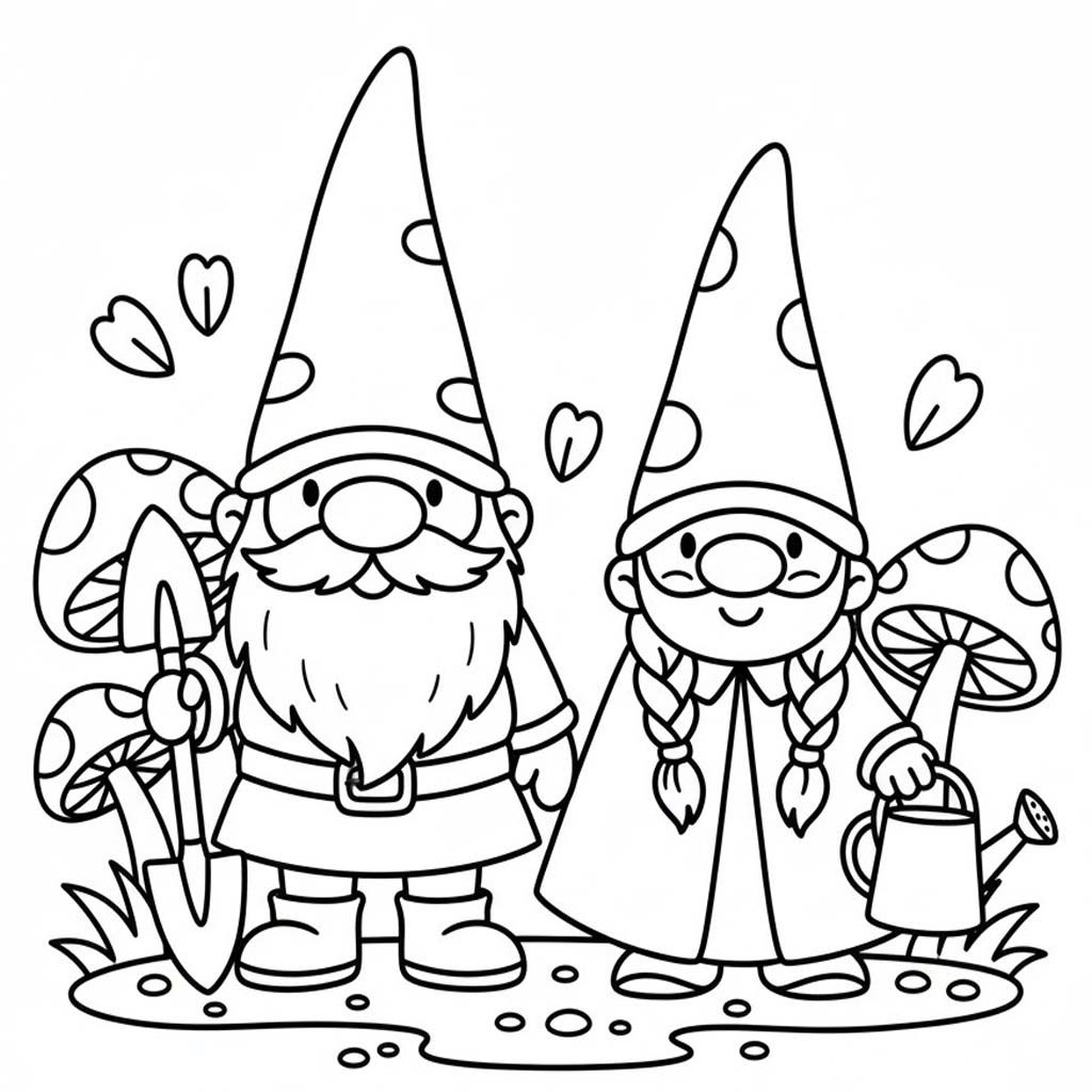 Fise de colorat cu Gnom uşor la copii