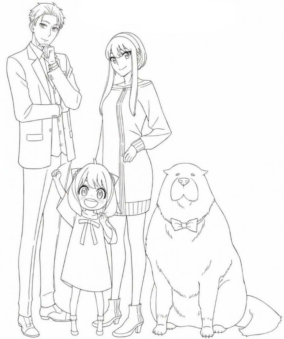 Fise de colorat cu Imagine Spy x Family imprimabil gratuit