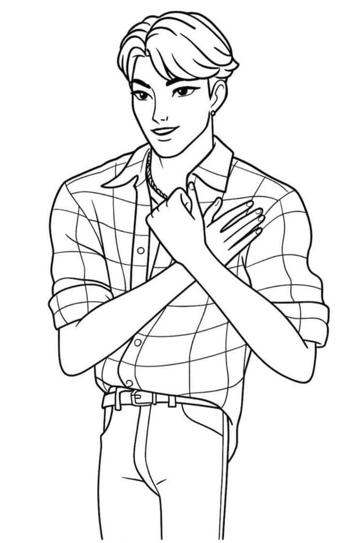 Fise de colorat cu Jinu bazic la copii