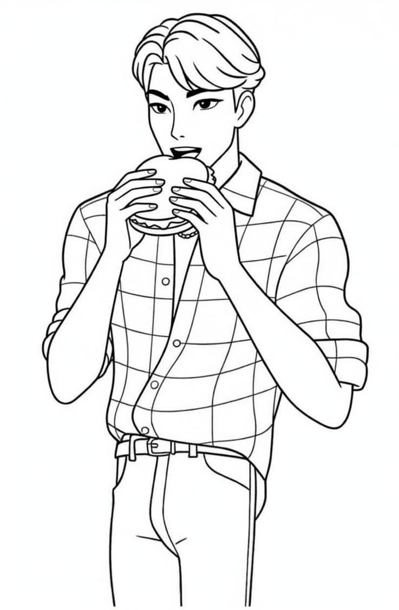 Fise de colorat cu Jinu gratuit simplu