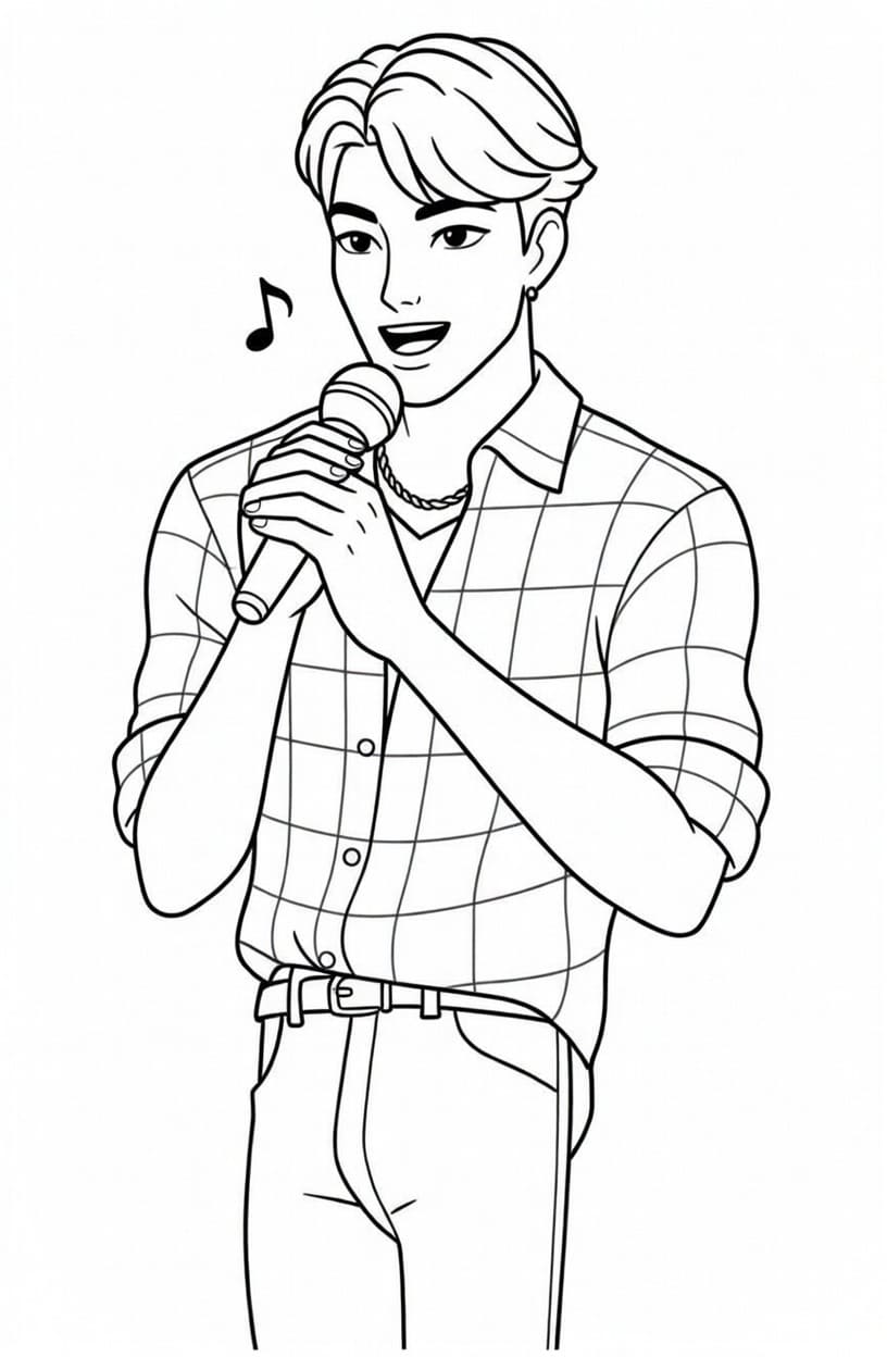 Fise de colorat cu Jinu imprimabil gratuit simplu