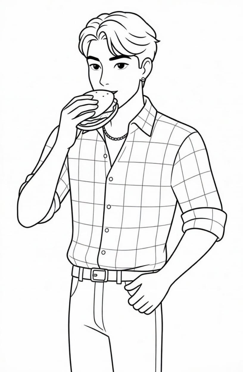 Fise de colorat cu Jinu imprimabil simplu