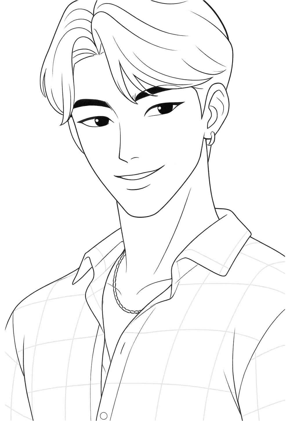 Fise de colorat cu Jinu simplu la copii