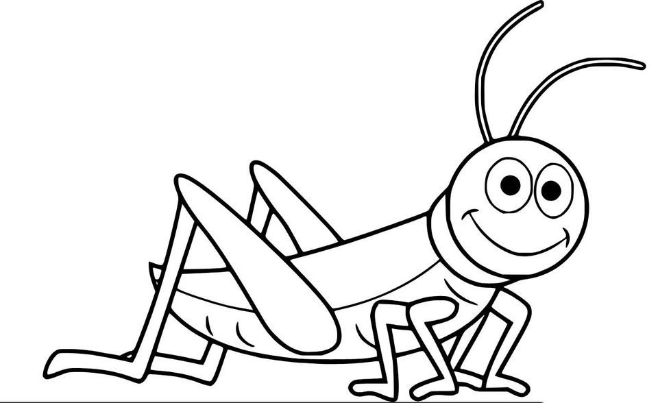 Fise de colorat cu Lăcustă imprimabil gratuit simplu