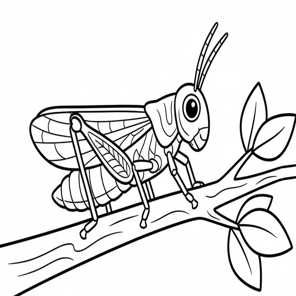 Fise de colorat cu Lăcustă imprimabil gratuit