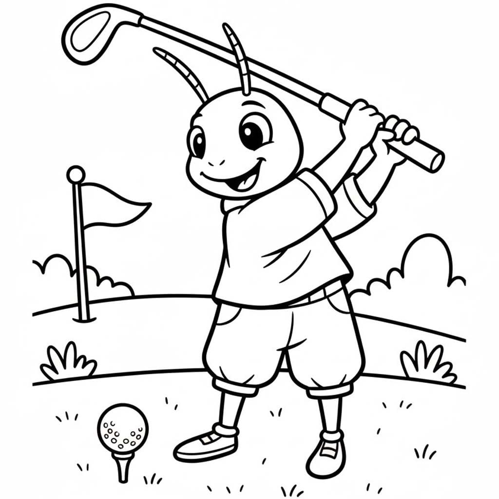 Fise de colorat cu Lăcustă simplu la copii