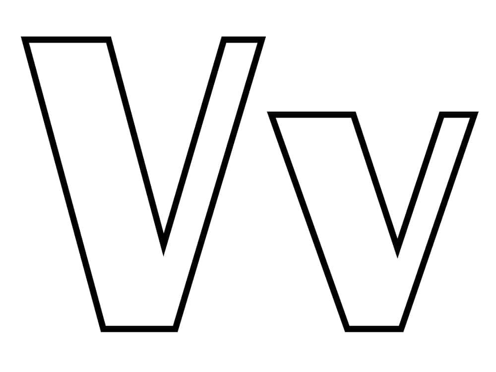 Fise de colorat cu Litera V bazic la copii