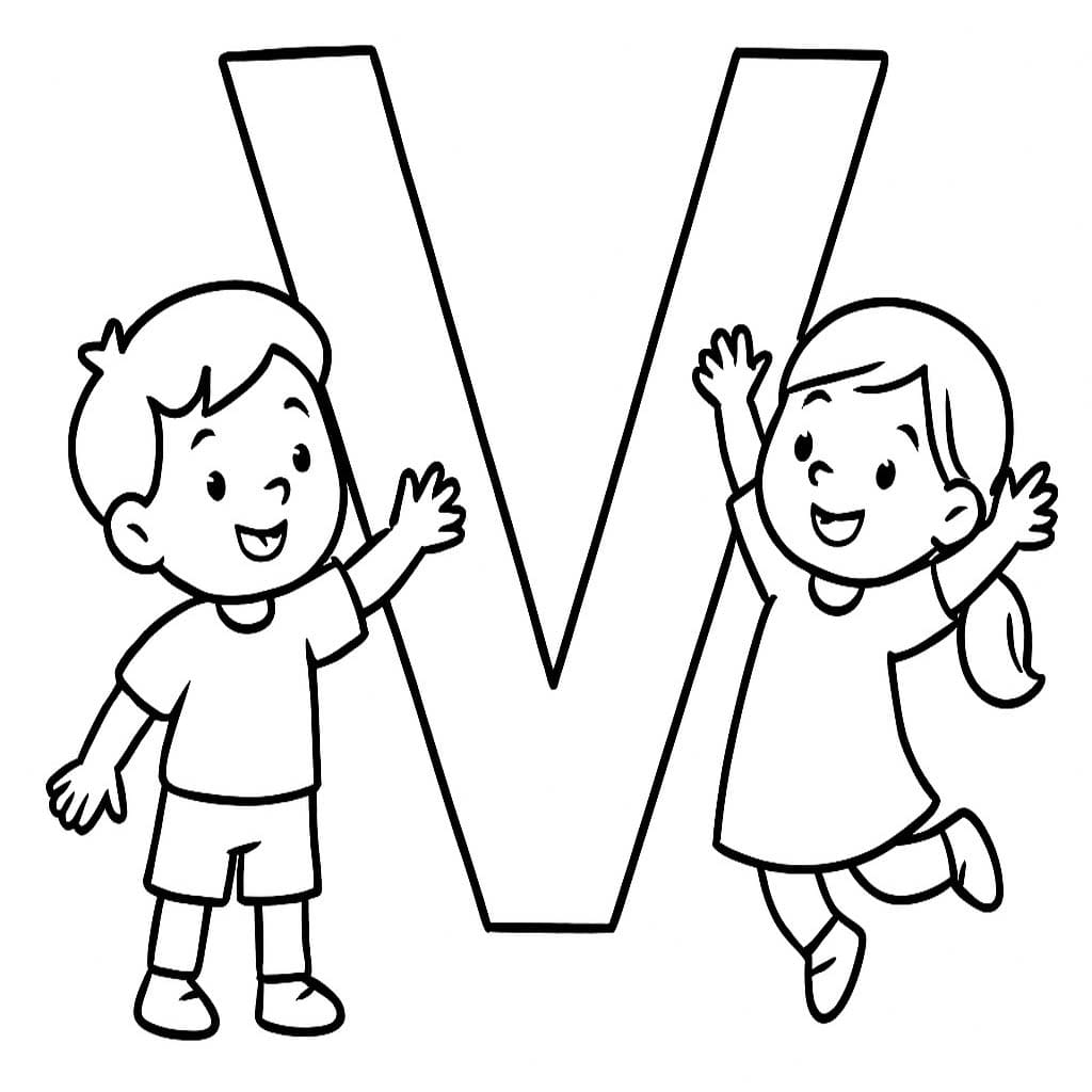 Fise de colorat cu Litera V gratuit bazic