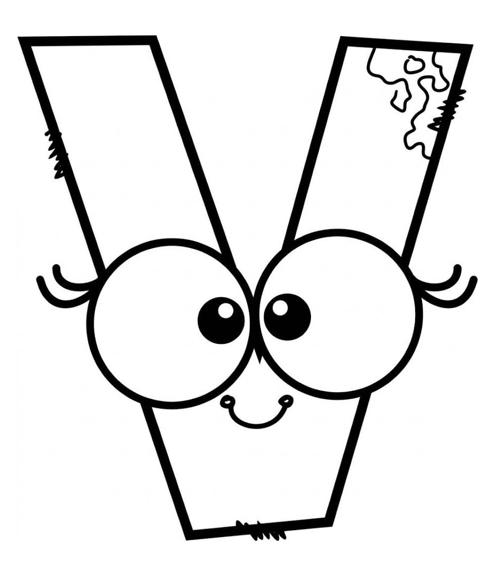 Fise de colorat cu Litera V gratuit