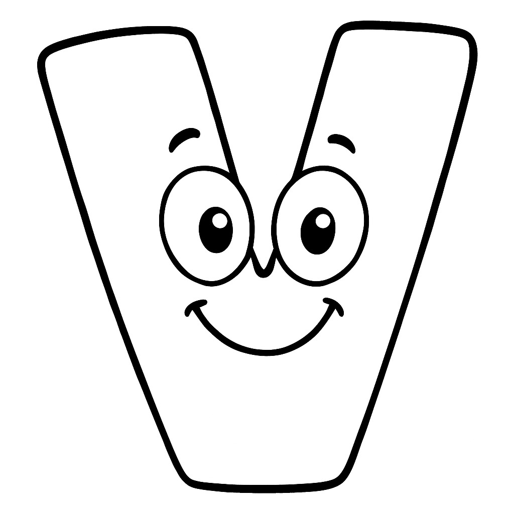 Fise de colorat cu Litera V imprimabil bazic