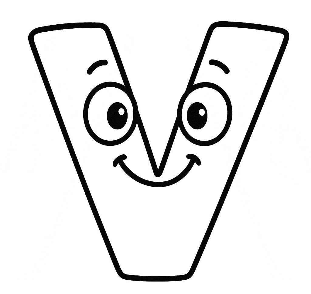 Fise de colorat cu Litera V imprimabil gratuit simplu