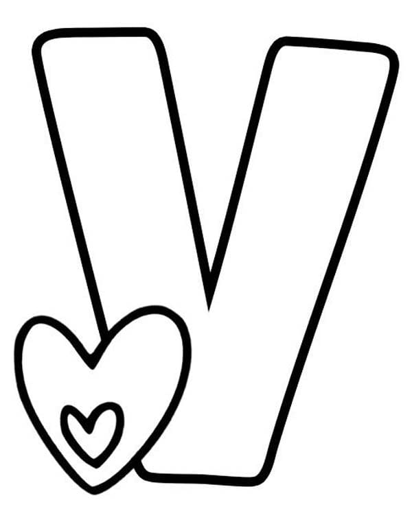 Fise de colorat cu Litera V imprimabil gratuit