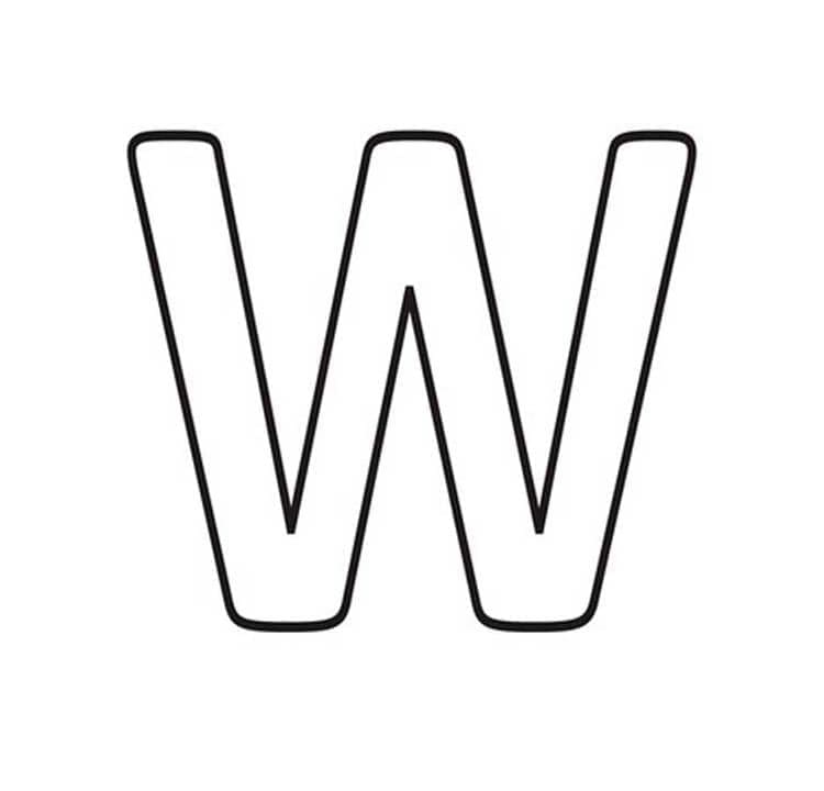 Fise de colorat cu Litera W gratuit bazic