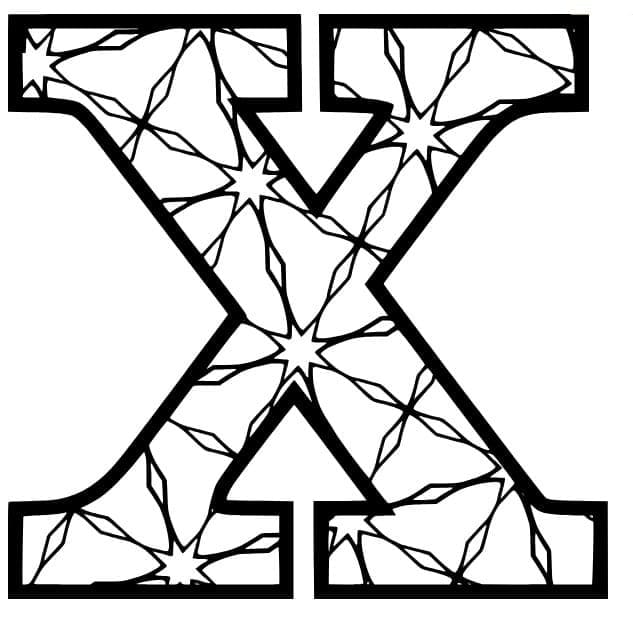 Fise de colorat cu Litera X gratuit bazic