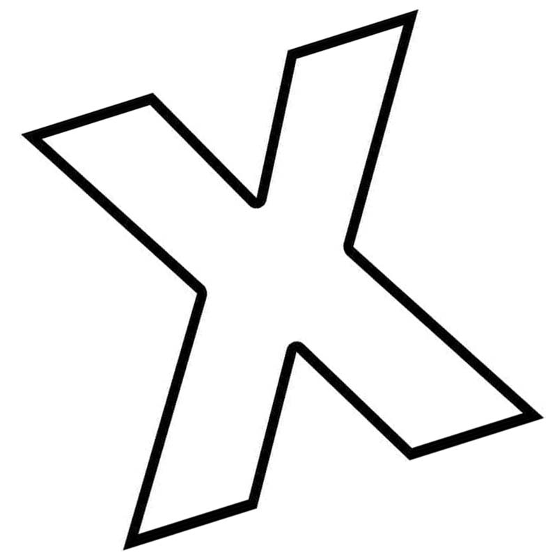 Fise de colorat cu Litera X imprimabil gratuit