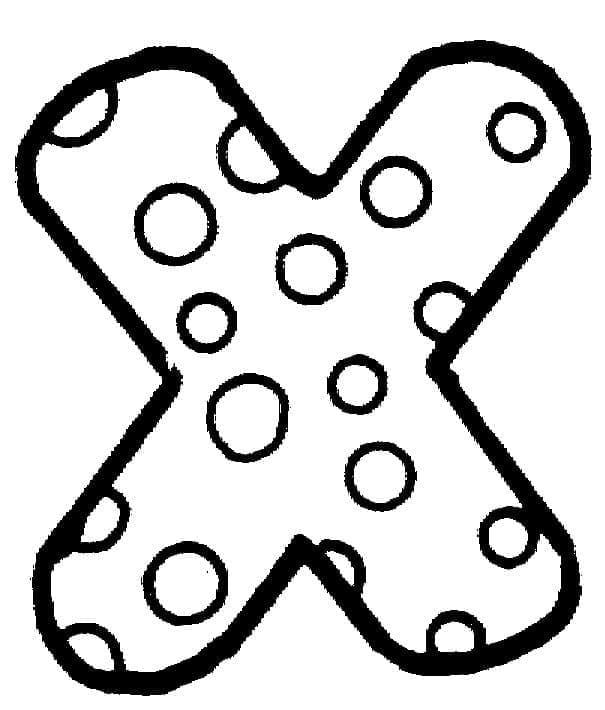 Fise de colorat cu Litera X imprimabil simplu