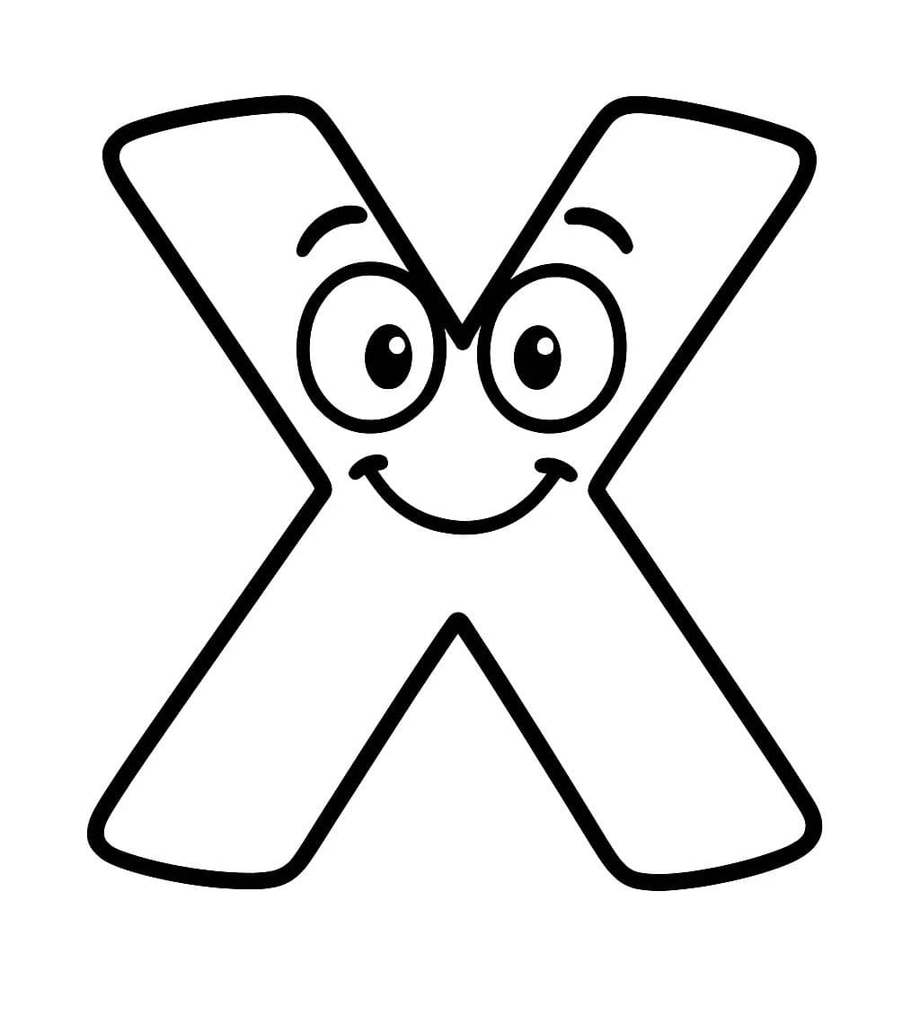 Fise de colorat cu Litera X imprimabil