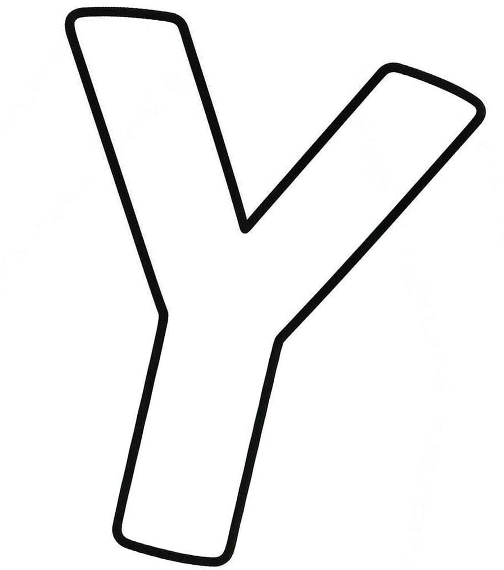 Fise de colorat cu Litera Y gratuit uşor