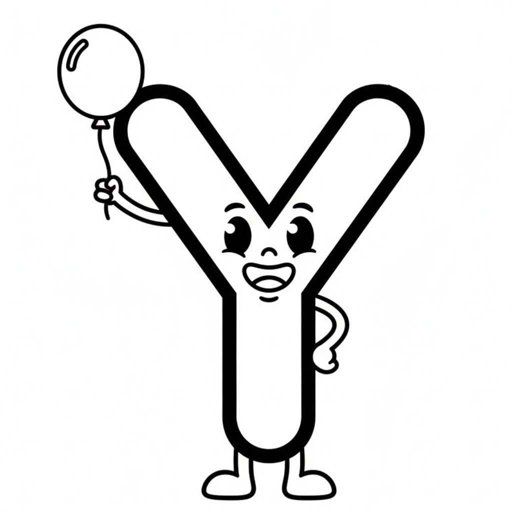 Fise de colorat cu Litera Y imprimabil bazic
