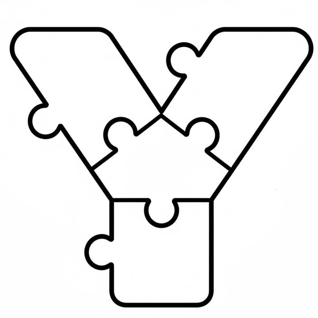 Fise de colorat cu Litera Y imprimabil gratuit bazic