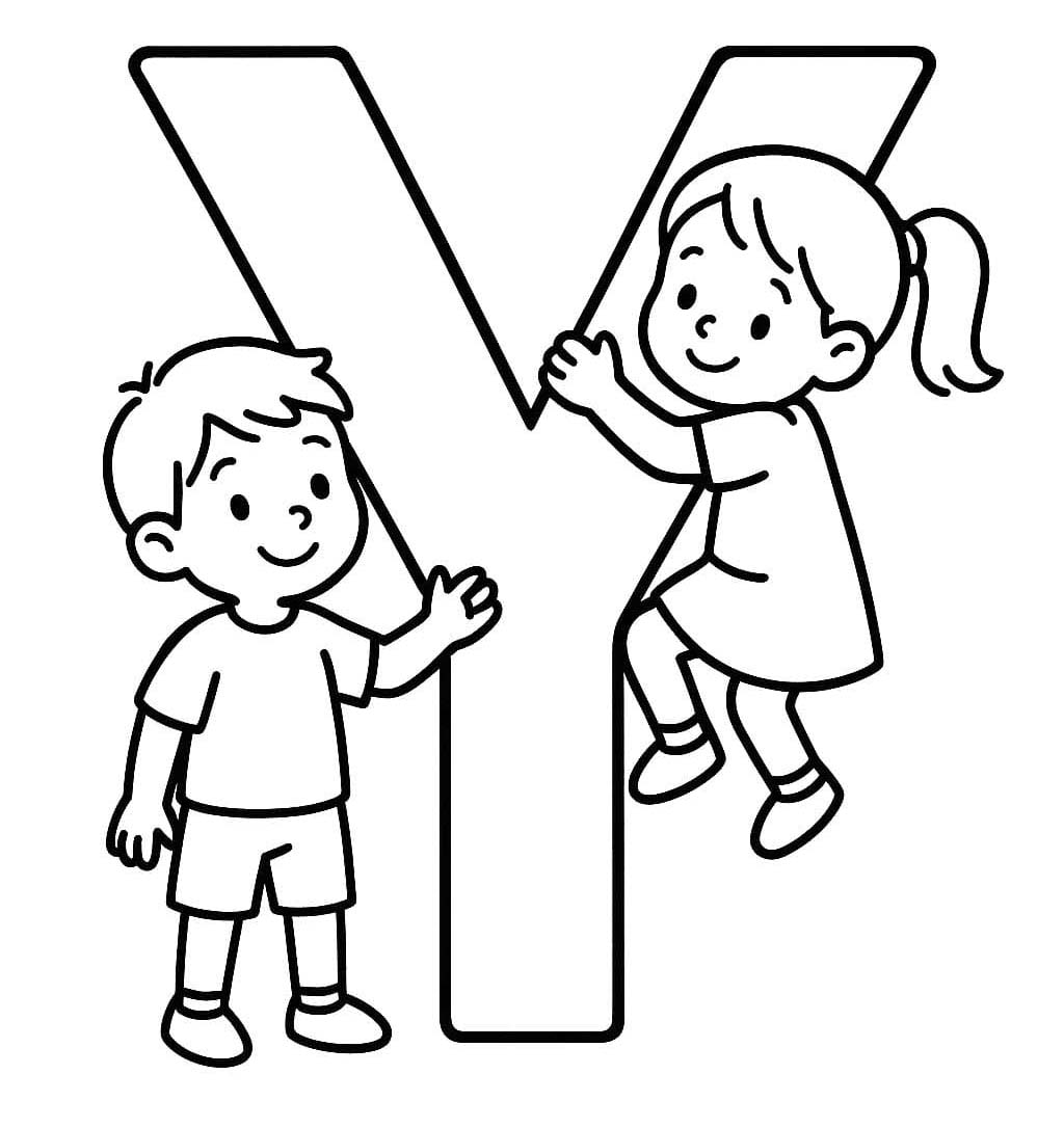 Fise de colorat cu Litera Y imprimabil uşor