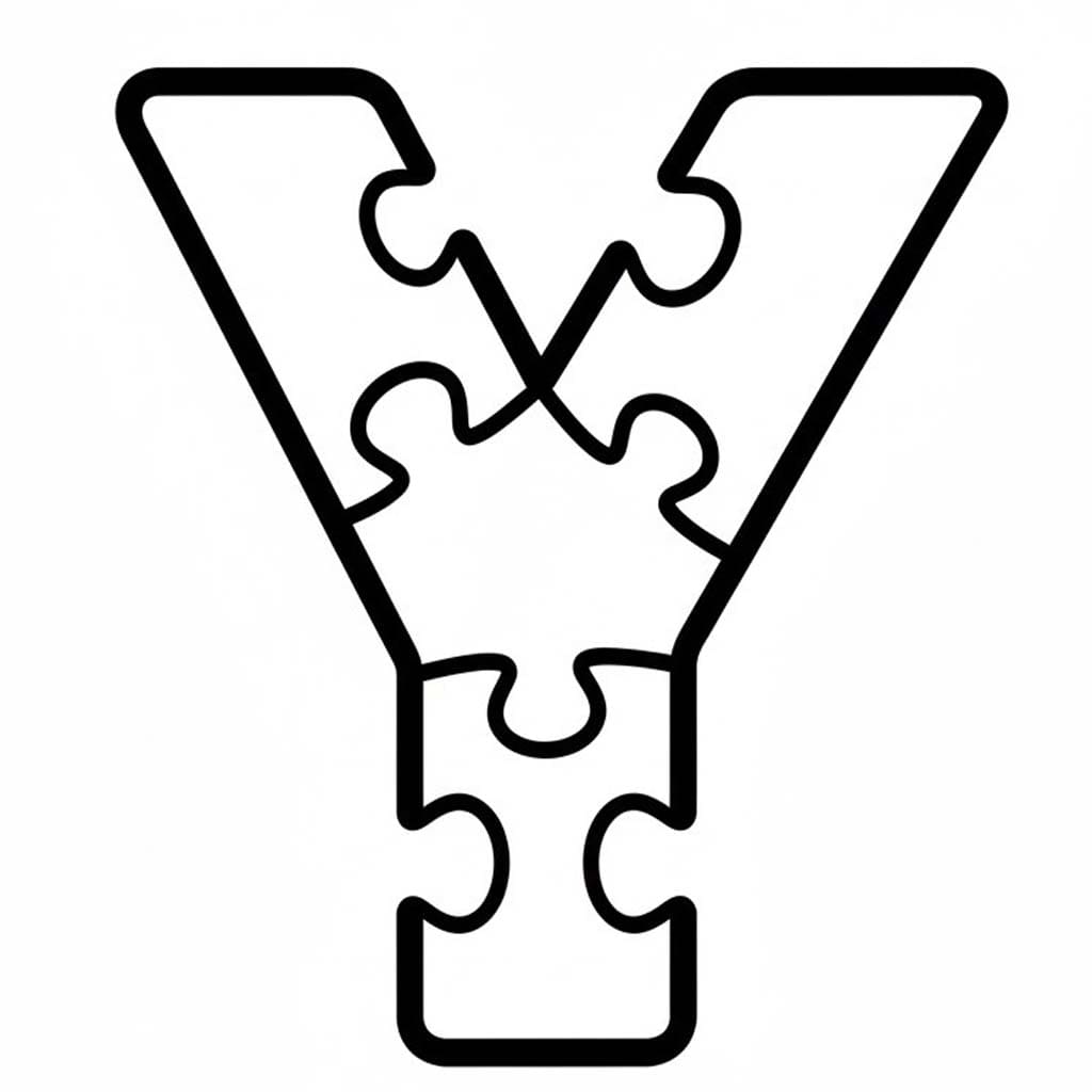 Fise de colorat cu Litera Y pentru copii