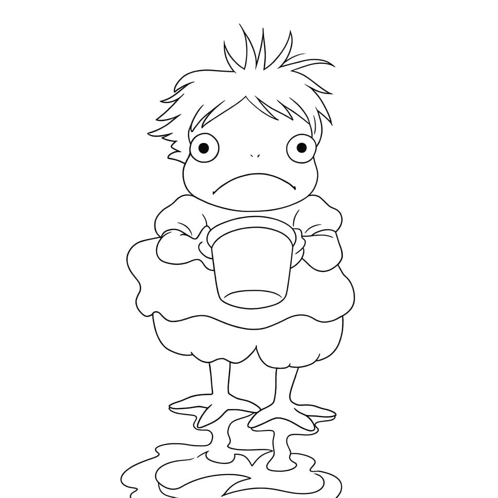 Fise de colorat cu Ponyo imprimabil gratuit