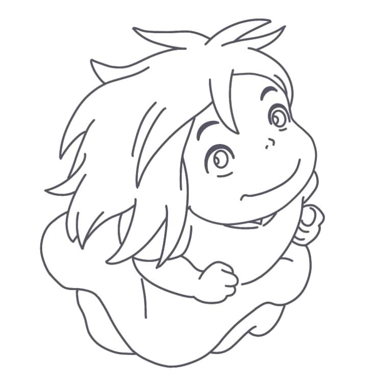 Fise de colorat cu Ponyo imprimabil simplu