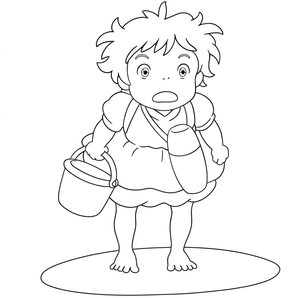 Fise de colorat cu Ponyo imprimabil