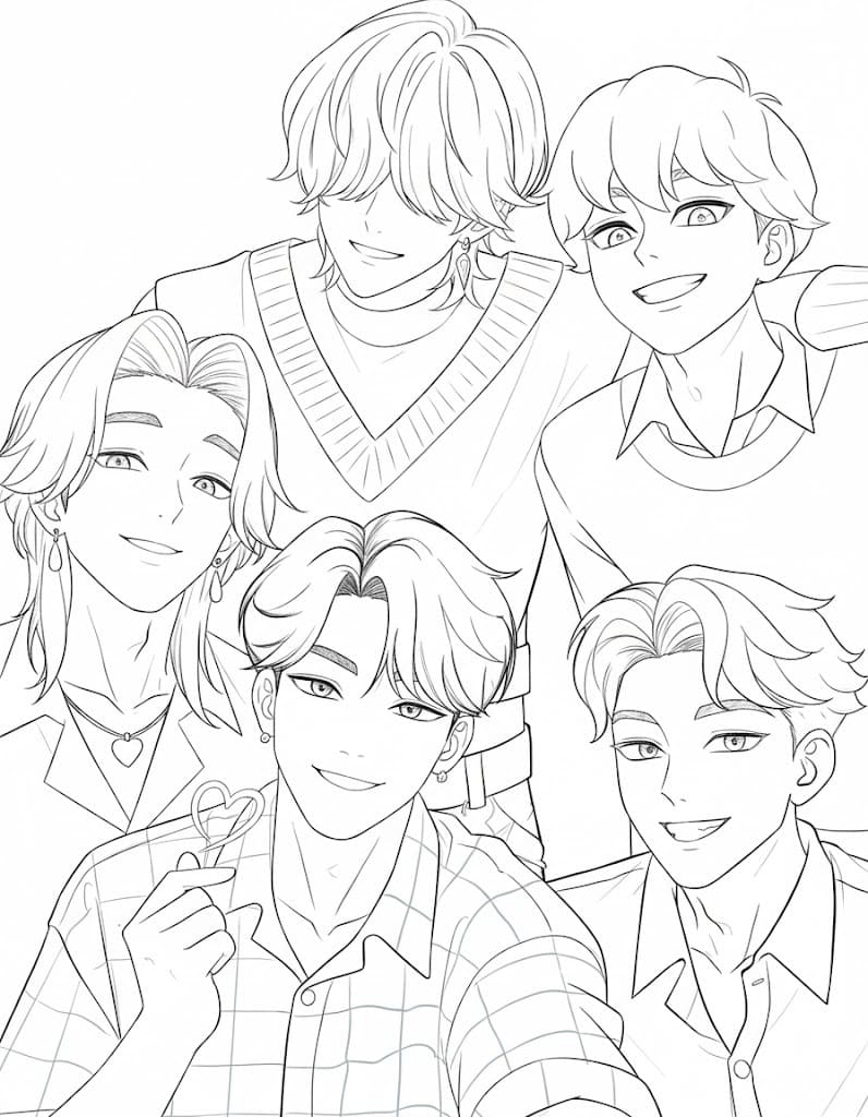 Fise de colorat cu Saja Boy bazic la copii