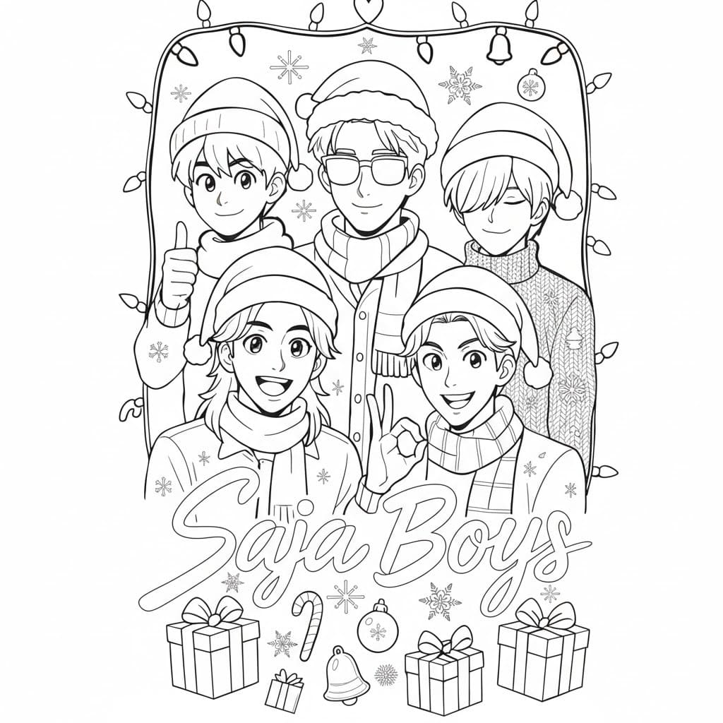 Fise de colorat cu Saja Boy gratuit bazic