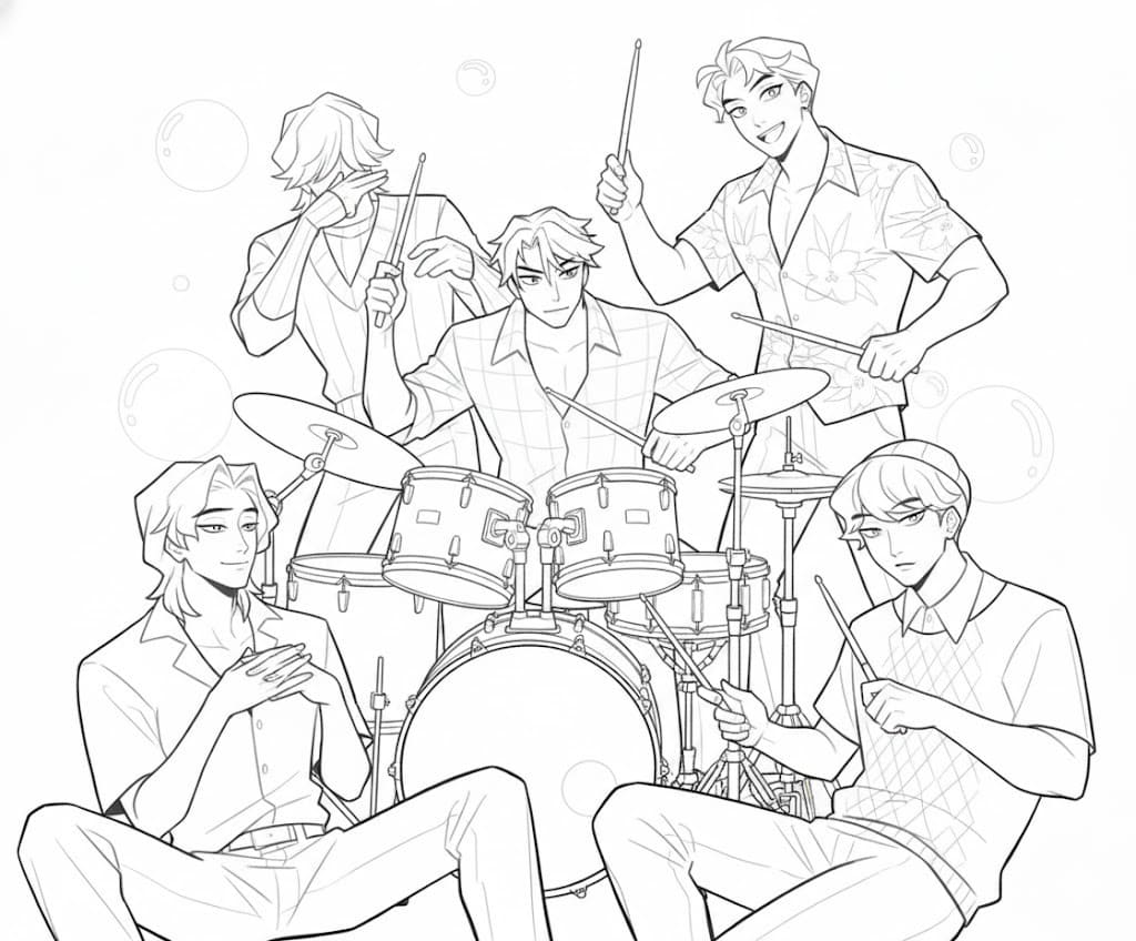 Fise de colorat cu Saja Boy gratuit simplu