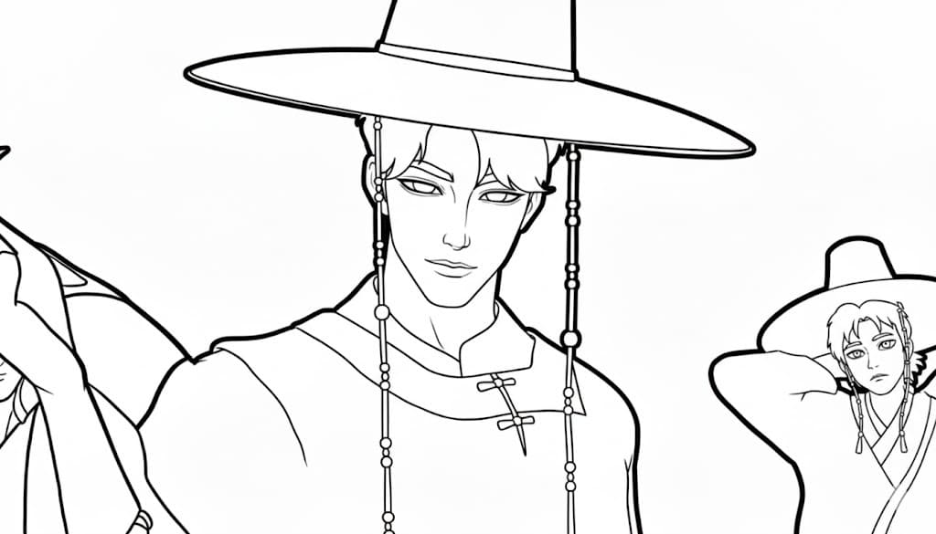 Fise de colorat cu Saja Boy imprimabil bazic