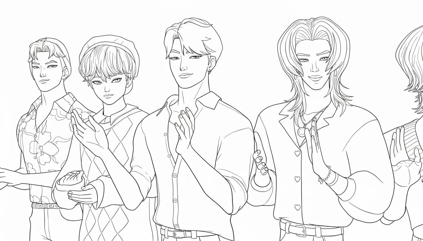 Fise de colorat cu Saja Boy imprimabil gratuit uşor