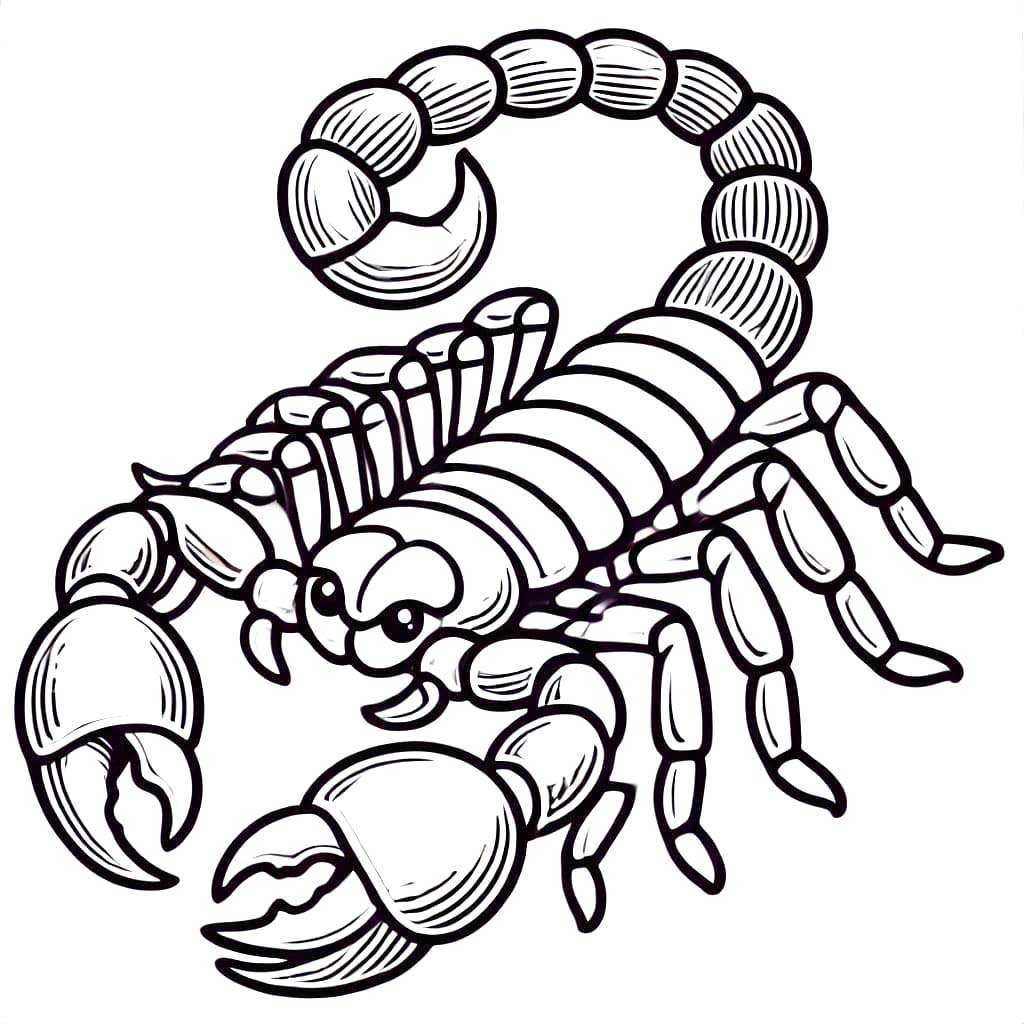 Fise de colorat cu Scorpion gratuit bazic