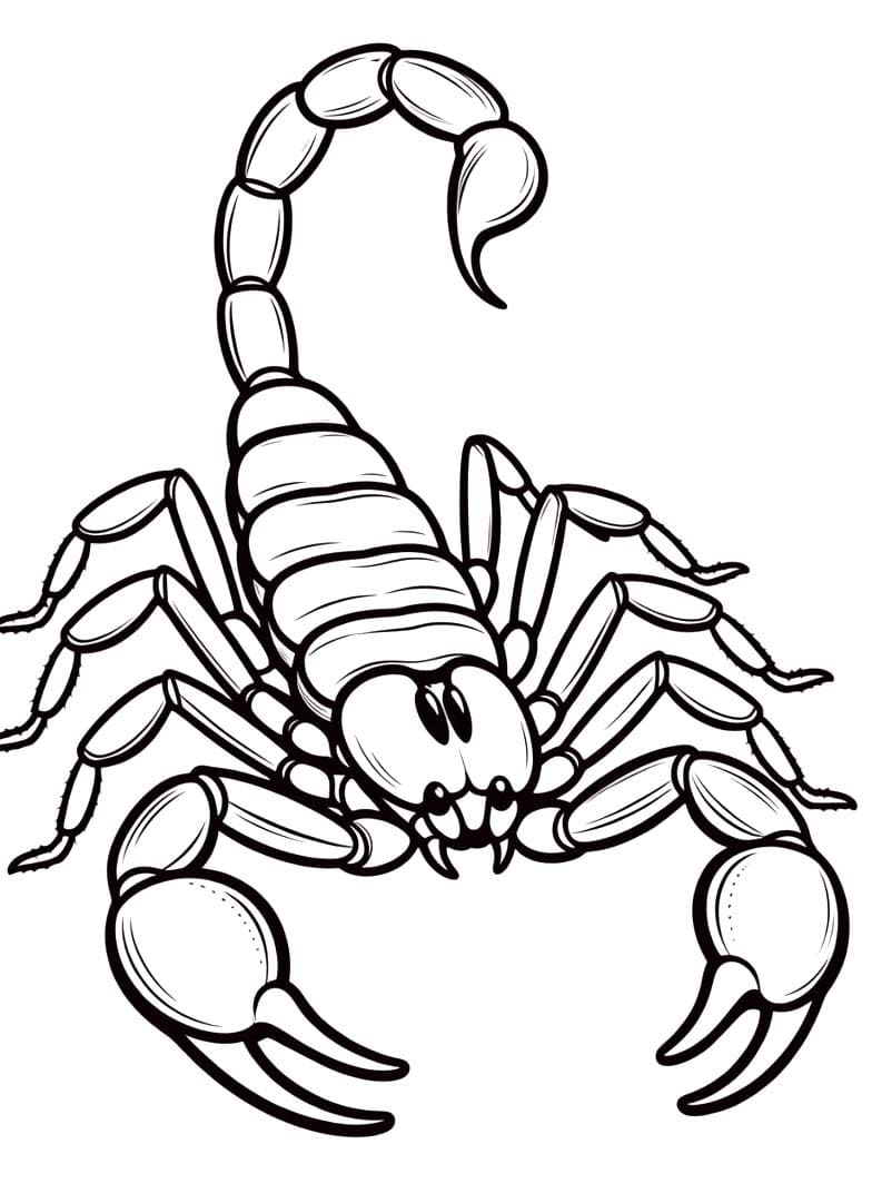 Fise de colorat cu Scorpion gratuit uşor