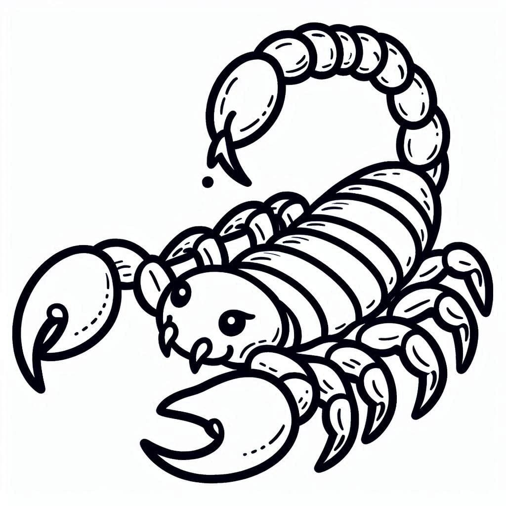 Fise de colorat cu Scorpion imprimabil gratuit simplu
