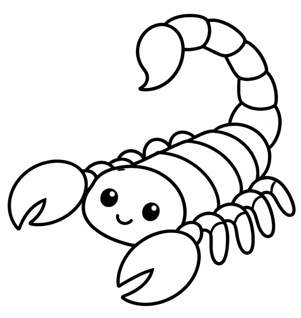 Fise de colorat cu Scorpion pentru copii