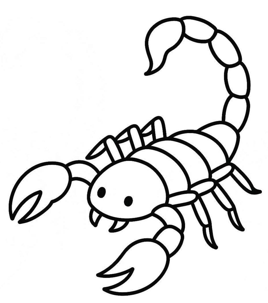 Fise de colorat cu Scorpion uşor la copii