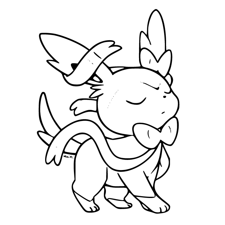Fise de colorat cu Sylveon gratuit