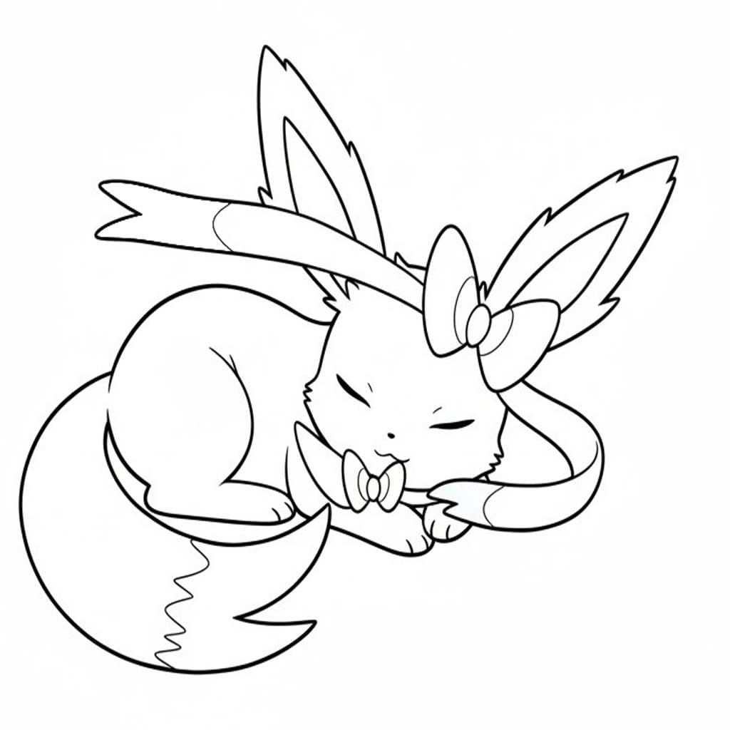 Fise de colorat cu Sylveon pentru copii