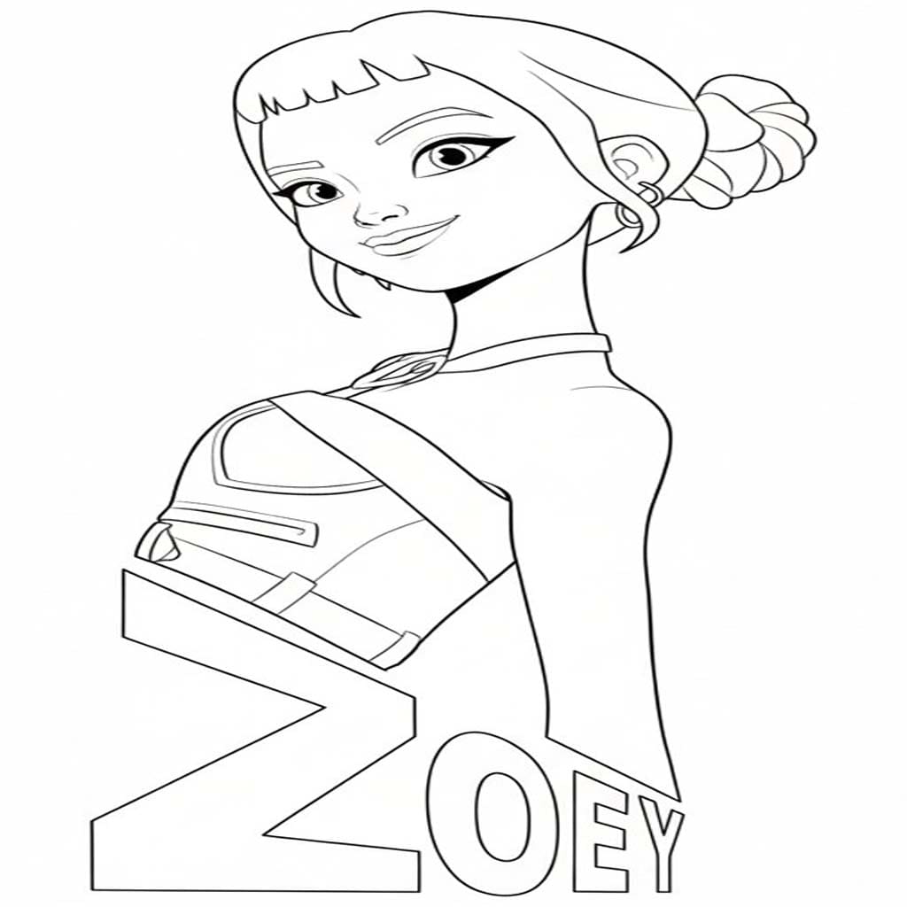 Fise de colorat cu Zoey imprimabil gratuit simplu