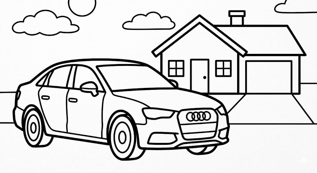 Fise de colorat cu Audi gratuit pentru copii